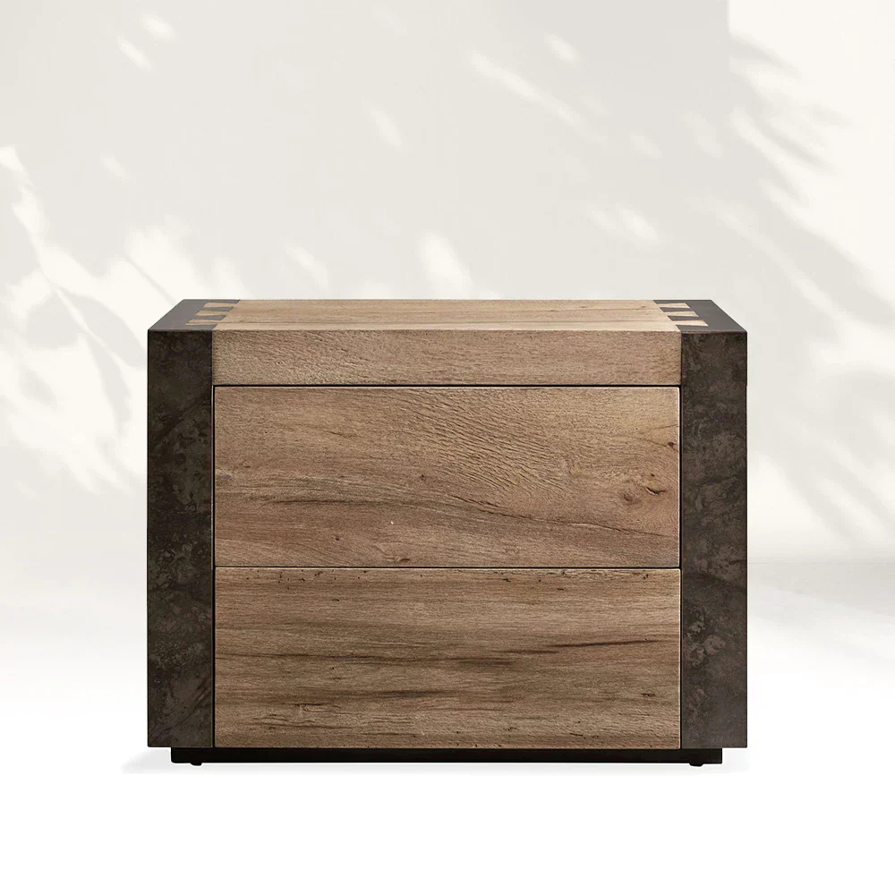 Two - Tone Double - Tiroir Nightstand