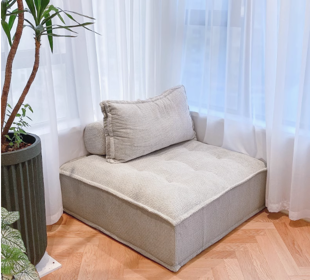 Canapé de tissu paresseux en forme de tofu