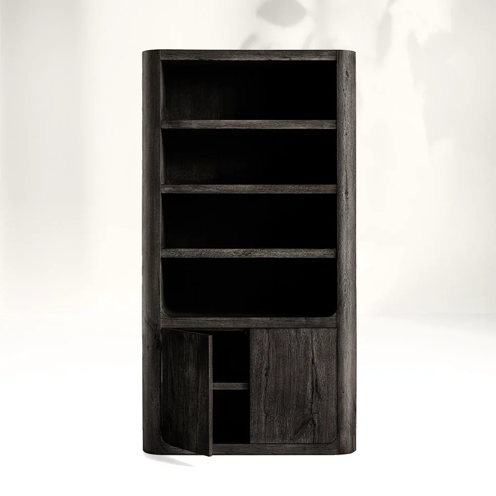 Étagère de rangement en bois inspirée naturelle