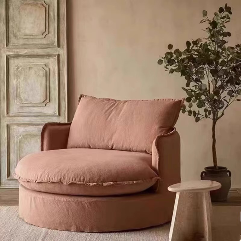 Sofa unique rond détachable et lavable
