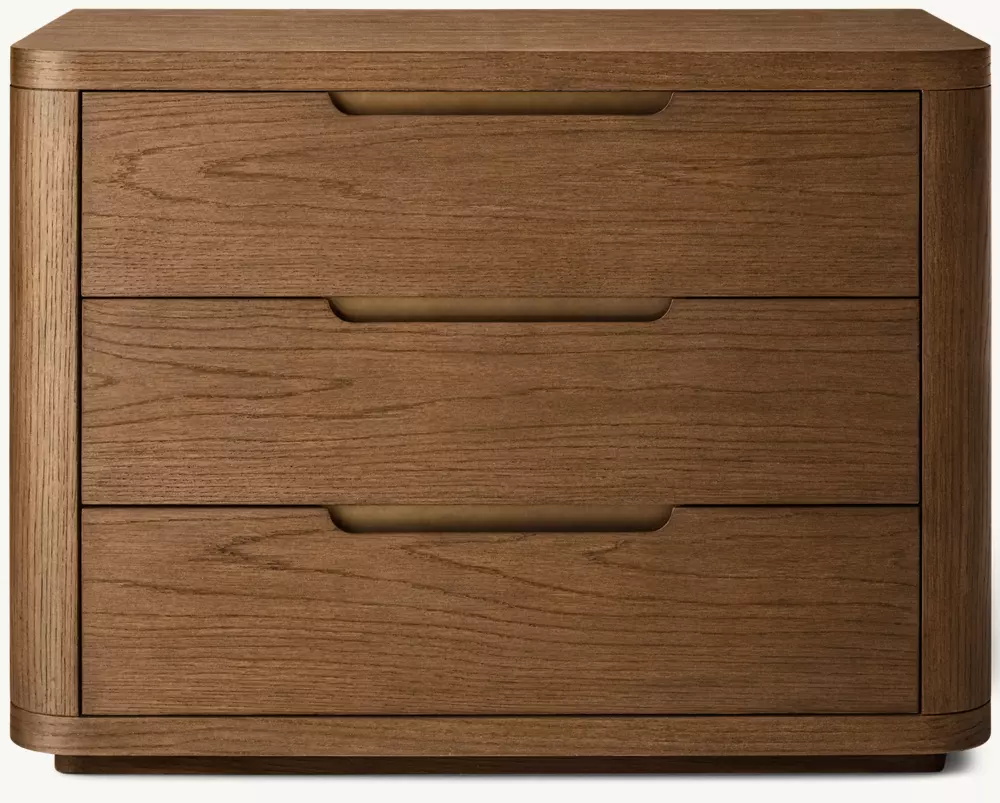 Nightand en bois massif arrondi