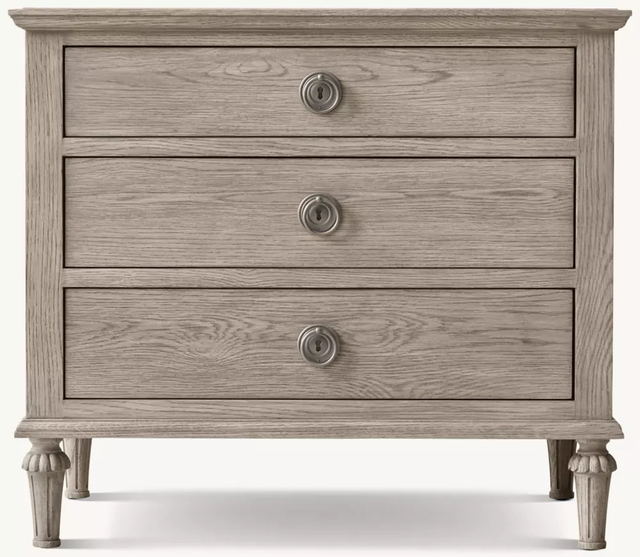 Rotin et bois fermé la table de nuit fermée