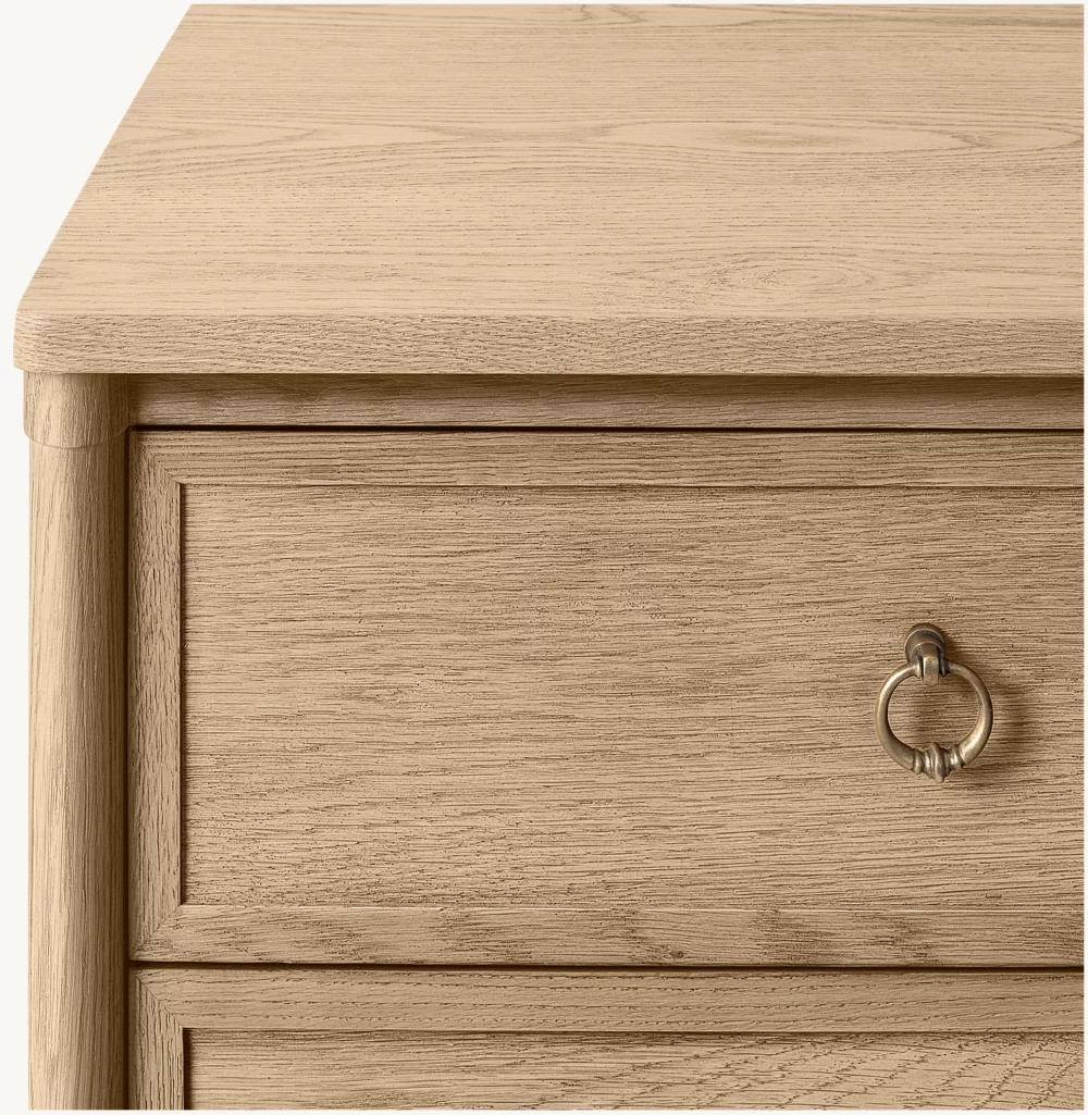 Coiffeuse en chêne blanc avec rangement compartimenté