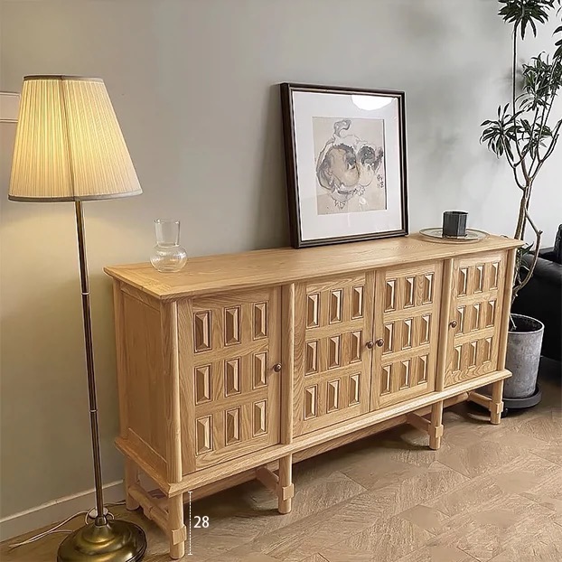 Organisateur de couloir en bois en chêne blanc