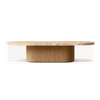 Table basse sur pied en bois et pierre naturelle, livraison gratuite